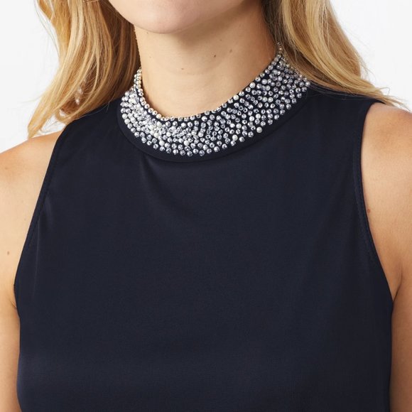 NWT Tiana B  A-line Dress With Beaded Neck - Picture 2 of 5